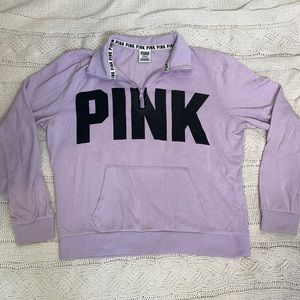 PINK 3 quarter zip-up